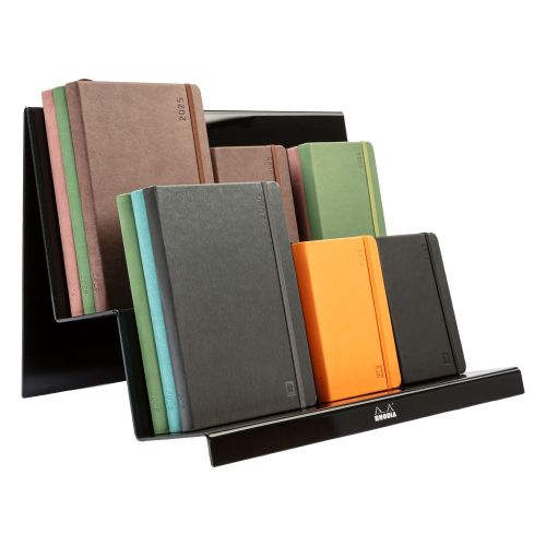 Стъпаловиден дисплей RHODIA, плексигласов, 44 x 28 x 28.7 cм, черен