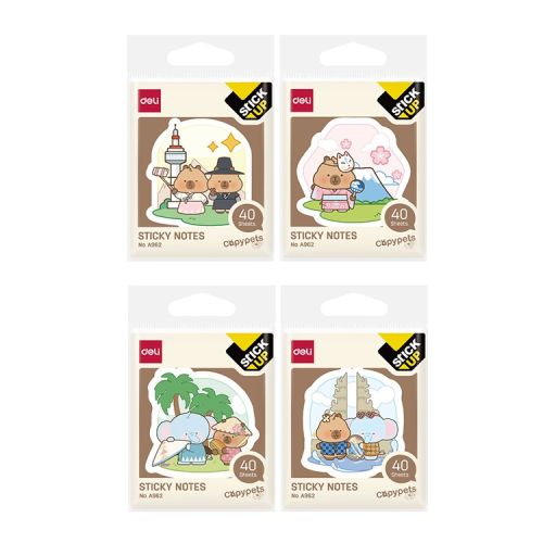 Самозалепващи листчета Deli Stick Up Capypets EA962, 50х50 мм, 40 л.