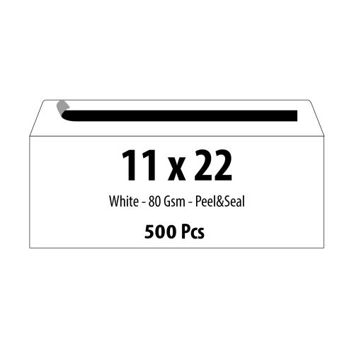 Самозалепващ плик ZRS, DL, 110х220 мм, 80 г, бял, 500 бр.