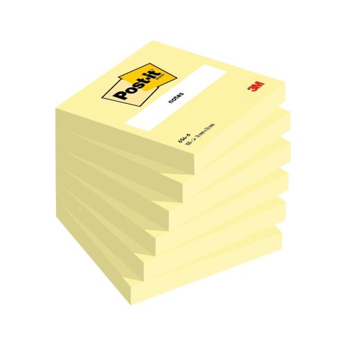 Самозалепващи листчета Post-it Canary Yellow, 76х76 мм, 100 л., пастелено жълти, PEFC хартия