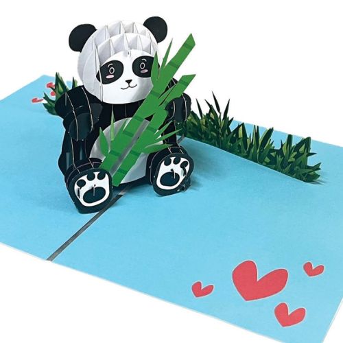 3D Pop-up поздравителна картичка Origami с панда, 120 х 170 мм
