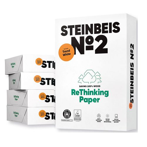 Копирна хартия STEINBEIS №2 ReThinking, А3, 80 г, 100% рециклирана, CIE белота 85, пакет 500 л.