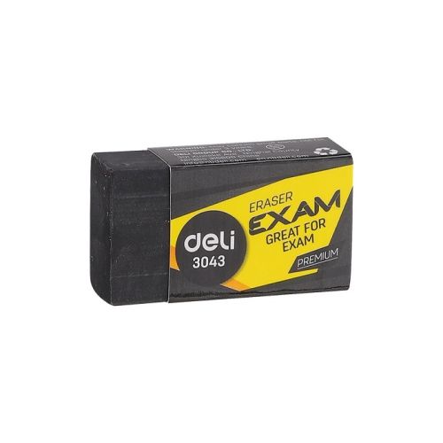 Гума за молив Deli Exam E3043, 40x22x12 мм, черна