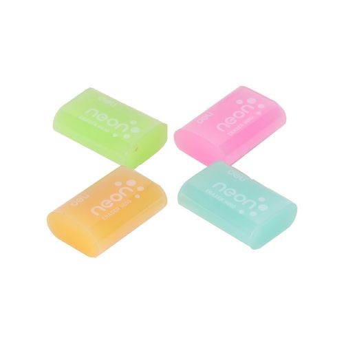 Гума за молив Deli Neon EH01000, 39х27х12 мм, цветна