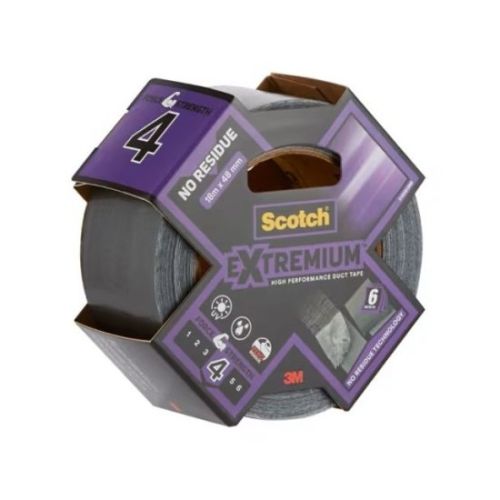 Самозалепваща Duct лента Scotch® Extremium™, без остатъци, 48 мм x 18.2 м, сребриста