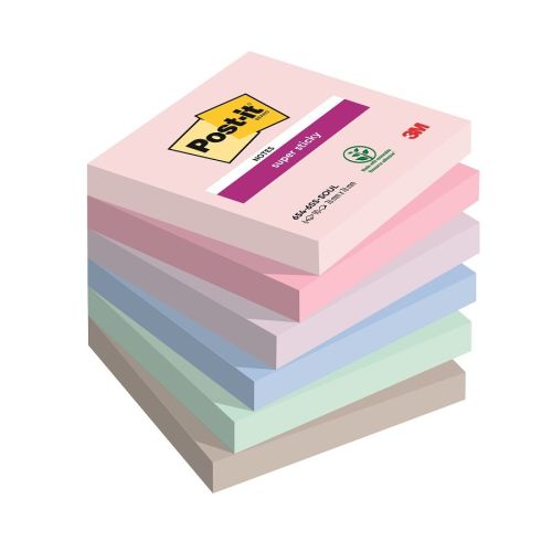 Самозалепващи листчета Post-it Super Sticky Soulful, 76х76 мм, 6х90 л., микс, PEFC хартия
