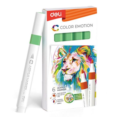 Акрилен маркер Deli Color Emotion EC193A, объл връх, Bright Green 4