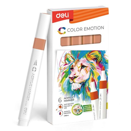 Акрилен маркер Deli Color Emotion EC193A, объл връх, Camel 4