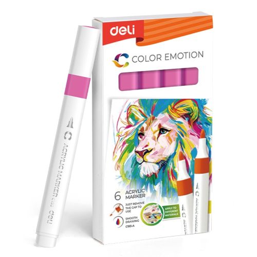 Акрилен маркер Deli Color Emotion EC193A, объл връх, Deep Pink 4