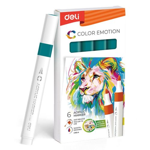 Акрилен маркер Deli Color Emotion EC193A, объл връх, Peacock Green 4