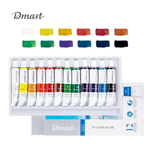 Акварелни бои Deli Dmast EC310-12, в тубички 12 мл, 12 цвята 1