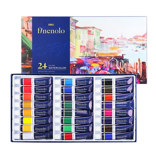 Акварелни бои Deli Finenolo EC19-24, в тубички 12 мл, 24 цвята 1