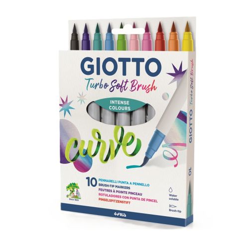 Акварелни маркери-четка GIOTTO Turbo Soft Brush,10 интензивни цвята 1