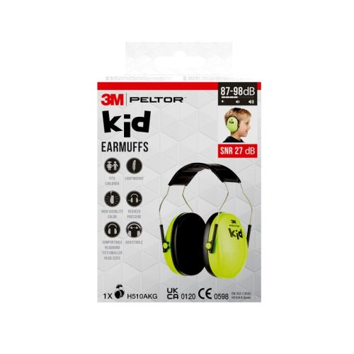 Антифон за деца 3M PELTOR , H510AKGC1, до 27 DB, черно и зелено 1