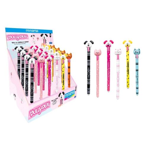 Автоматични гелови химикалки MITAMA Good Vibes Pully Pen, 0.7 мм, сини, дисплей 24 бр. 1