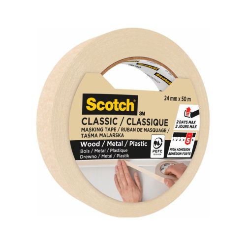 Хартиена лента Scotch Classic 2450, 24 мм x 50 м, самозалепваща, бежова