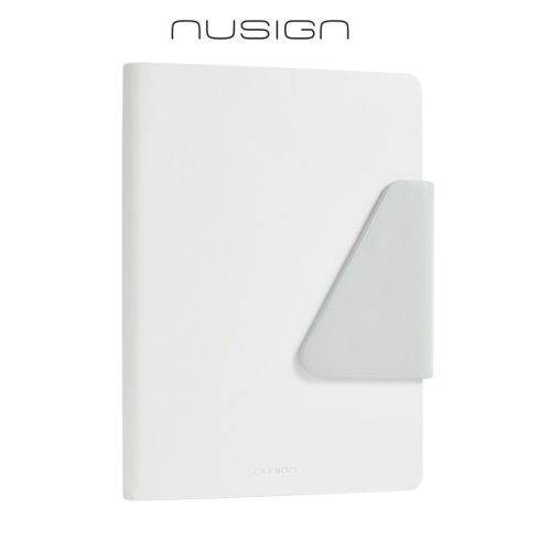 Бележник с магнит Nusign Classic ENS209, A5, 120 л., линиран шамоа офсет  80 г, корица ECO кожа, бял 1