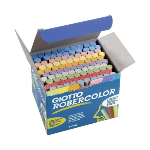 Безпрахови тебешири GIOTTO Robercolor, ф 10 мм, 80 мм, 100 бр. цветни 1