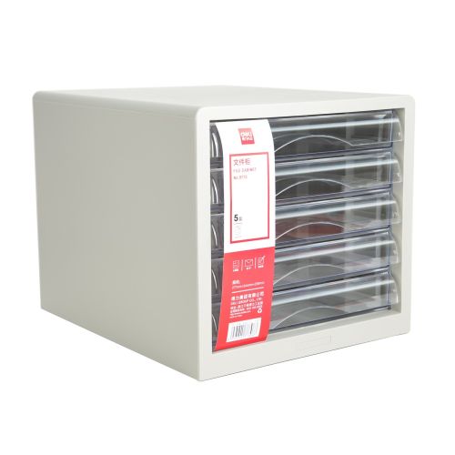 Бокс с 5 чекмеджета Deli Simpli E9775, 275x340x260 мм, PP+ GPPS, сив 1