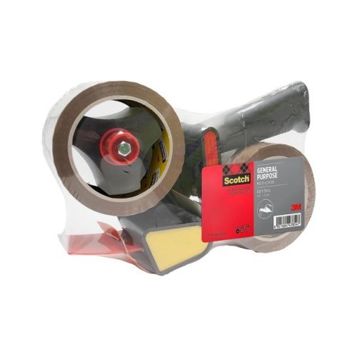 Опаковъчна машинка Scotch®Pistol grip + 2 бр. солвентна безшумна кафява лента 50 мм х 66 м 