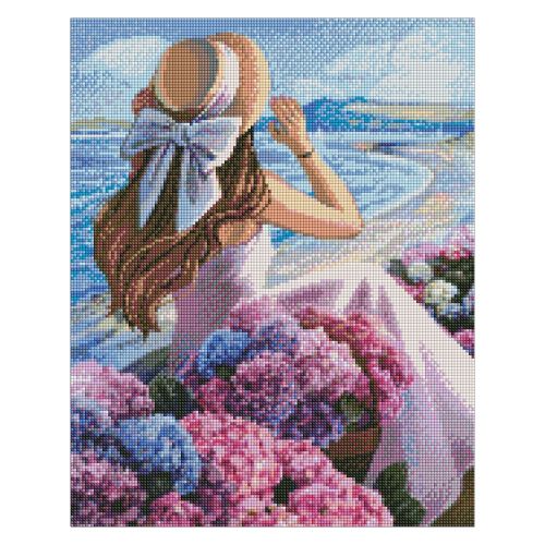 Диамантена мозайка IDEYKA, с подрамка, FLOWERING COAST/Цветен бряг, 40х50 см — Joya.bg 1