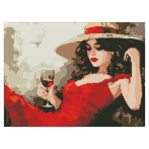 Диамантена мозайка IDEYKA, с подрамка, GIRL IN A HAT/Жена с шапка, 30х40 см — Joya.bg 1