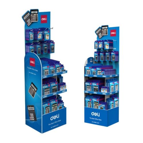 Дисплей Deli J00052, за калкулатори, 5 рафта, 8 куки, картон, 164х40х50 см