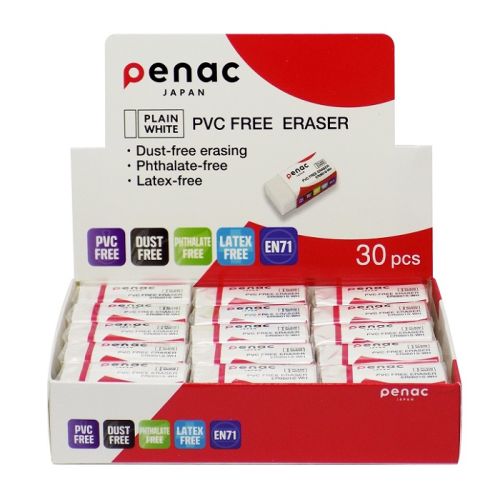Дисплей с гуми за молив Penac Plain White S, 39.5х18.5х12 мм, бели, 30 броя — Joya.bg 1
