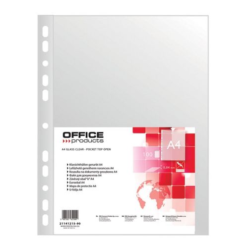 Джоб с европерфорация OFFICE PRODUCTS, A4, РР 40 mic, мат, 100 бр.