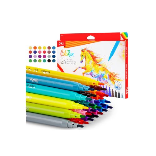 Флумастери Deli Colorun EC10020, 24 цвята 1