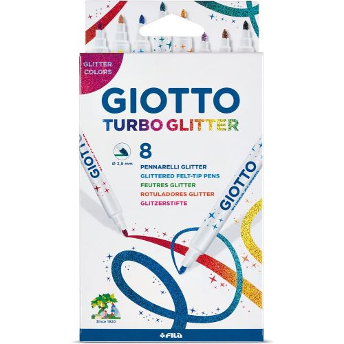Флумастери с брокат GIOTTO Turbo Glitter, връх 2.8 мм, 8 цвята 1
