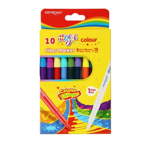 Флумастери с променящи се цветове KEYROAD MAGIC COLOUR, 9 цвята + 1 магически — Joya.bg 1