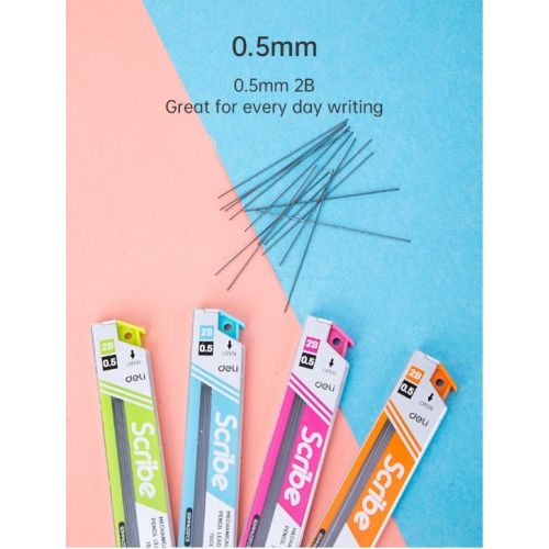 Графити Deli Scribe E7003, 0.5 мм, 2B, 20 бр. 1
