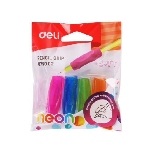 Грип за молив Deli Neon EU75002, 4 цвята неон 1