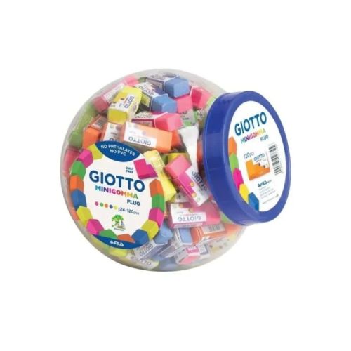 Гума за молив GIOTTO Minigomma Fluo, 14х16х13 мм, цветна 1