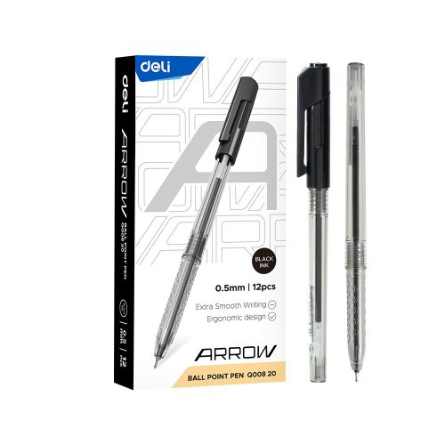 Химикалка Deli Arrow EQ00820, 0.5 мм, черна 1