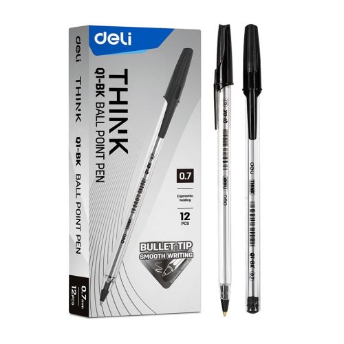 Химикалка Deli think EQ1-BК, 0.7 мм, черна 1