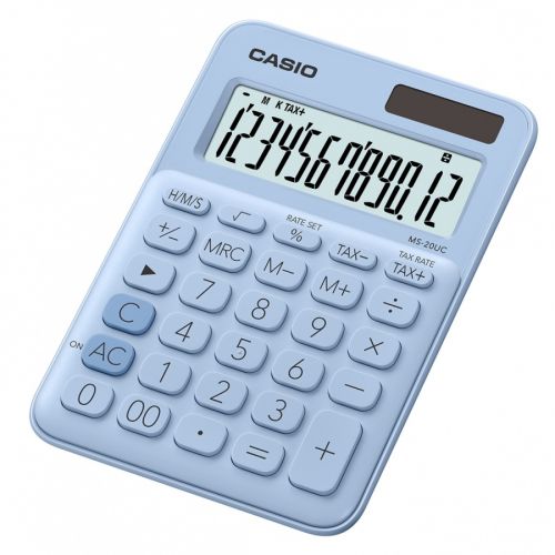 Калкулатор CASIO COLORFUL MS-20UC- LB, настолен, 12 dgt, 149.5x105x23 мм, светлосин — Joya.bg 1