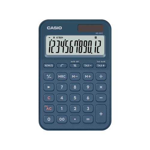 Калкулатор CASIO COLORFUL MS-20YC-NY, настолен, 12 dgt, 154.5x101x18 мм, тъмно син 1