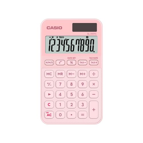 Калкулатор CASIO COLORFUL SL-310YC-LP, джобен, 10 dgt, 118х70х8 мм, светло розов 1