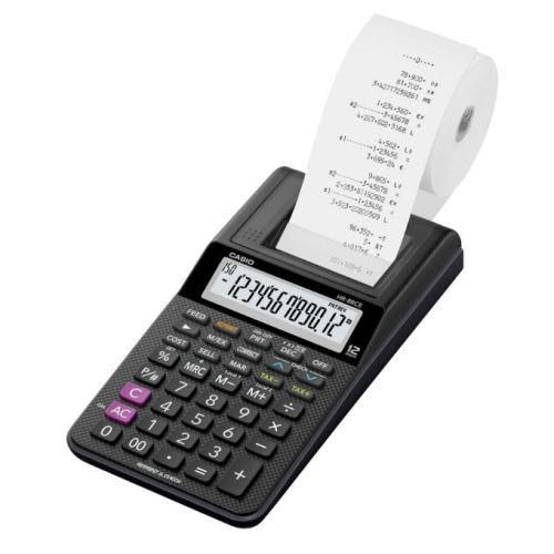 Калкулатор CASIO HR-8RC-BK, печатащ, 12 dgt, 239x102x82 мм, без адаптер, черен — Joya.bg 1