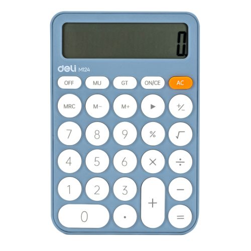 Калкулатор Deli EM124, настолен, 12 dgt, 157.6x105x28 мм, син 1