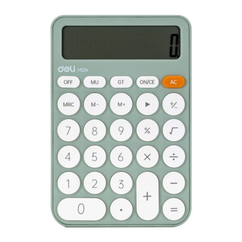 Калкулатор Deli EM124, настолен, 12 dgt, 157.6x105x28 мм, зелен 1