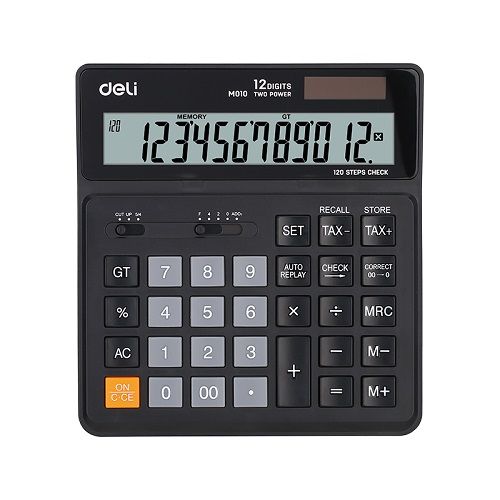 Калкулатор Deli Smart EM01020, настолен, 12 dgt, 160х150х 3 мм, черен — Joya.bg 1