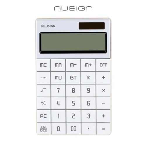 Калкулатор Nusign Classic ENS041, настолен, 12 dgt, 165.3x103.2х14.7 мм, бял 1