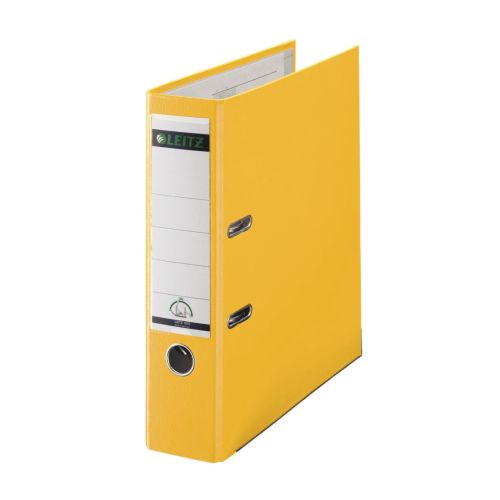 Класьор LEITZ 180°, РР, A4, 80 мм, метален кант, сменяем етикет, жълт 1