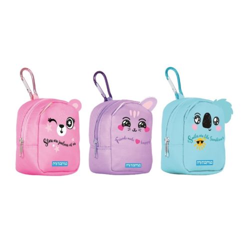 Ключодържател Mitama Animal Charm, с цип, 7х4х10 см, 3 дизайна, микс 1