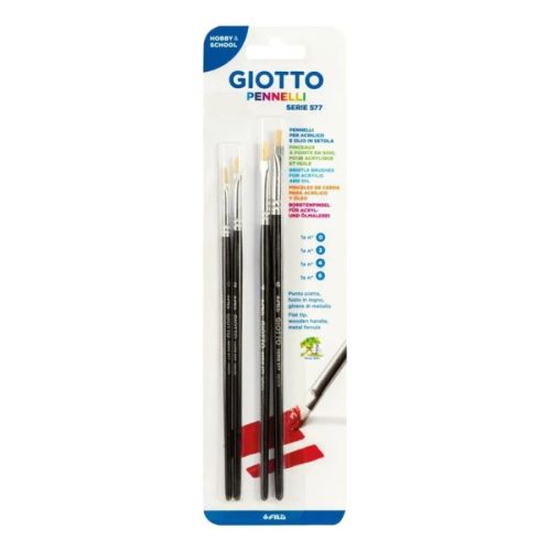 Комплект четки за рисуване GIOTTO Art 577, плоски №0, 2, 4, 6 1
