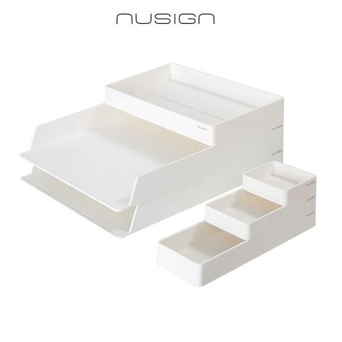 Комплект хоризонтални поставки Nusign Classic, ENS001, различни размери, ABS, 6 бр., бели 1