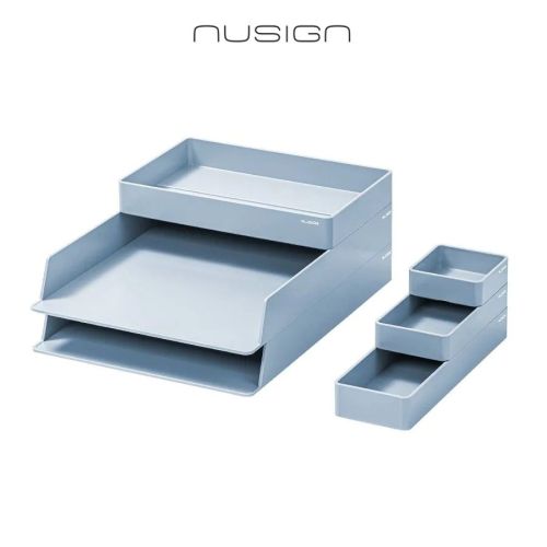 Комплект хоризонтални поставки Nusign Classic,NS001, различни размери, ABS, 6 бр., светлосини 1